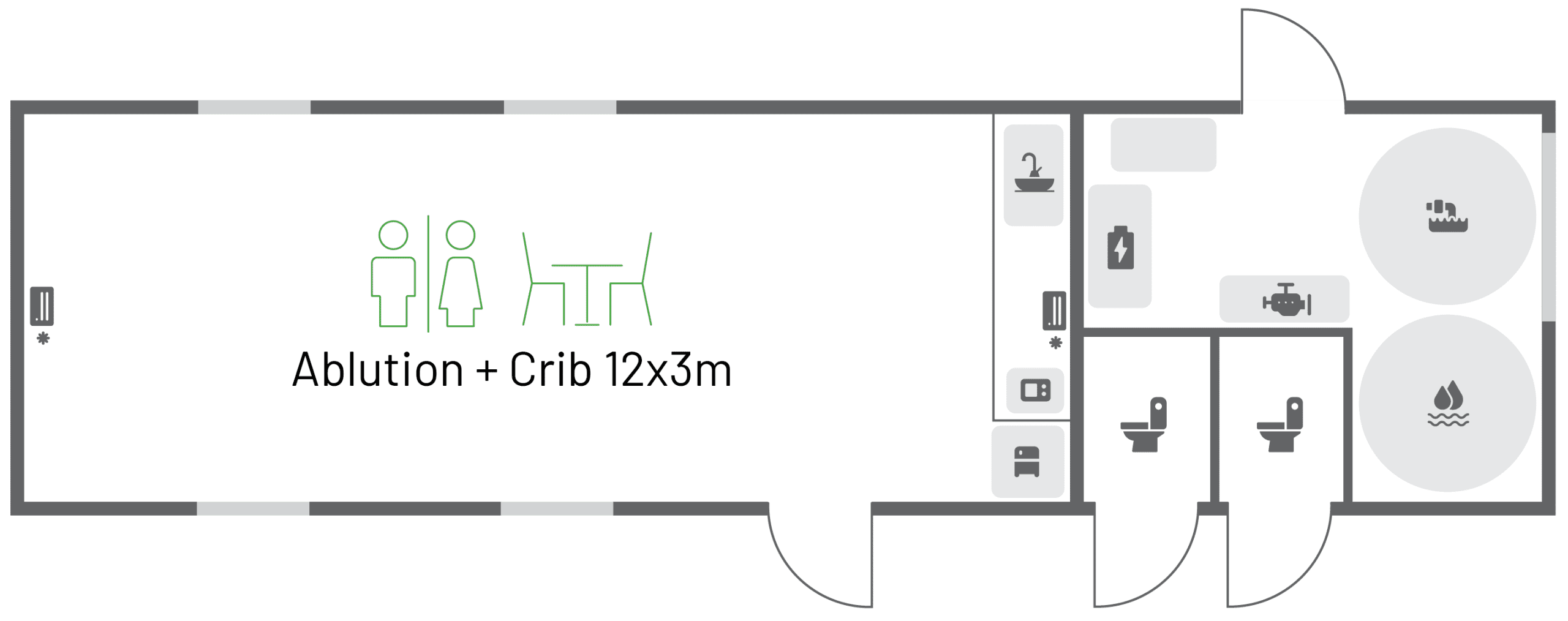 Enersite Multiroom Ablution & Crib 12x3